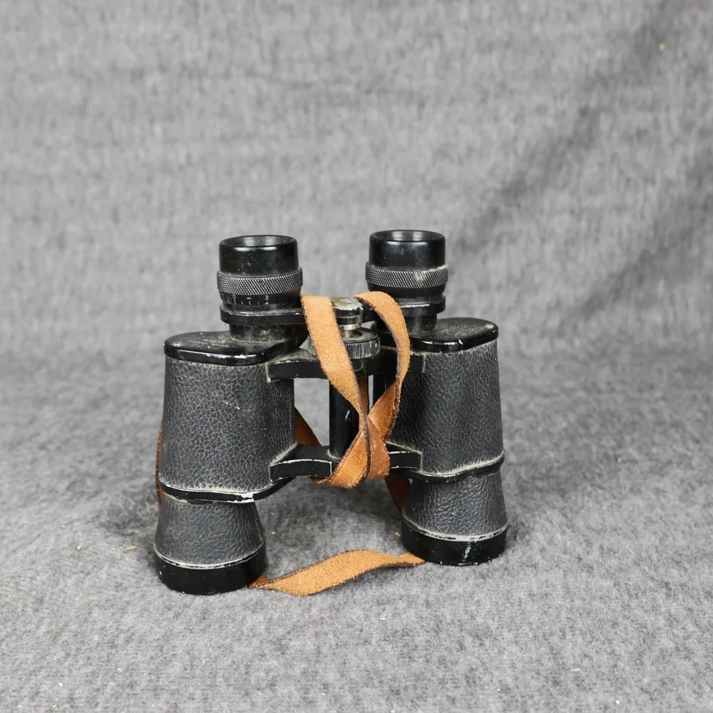 Vintage Orient 7x35 Binoculars Central Focusing Coated Lens Black Tokyo Japan